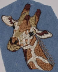 Giraffe - Example of Detailed Embroidery - Jacket - Sunshine Designs Custom Embroidery - Our Minimum Order is One!